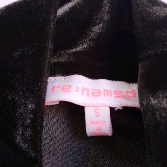 re:named Green Velour Velvet Bell Sleeve Dress Forest Fairy Goblin Womens Small - Picture 5 of 11